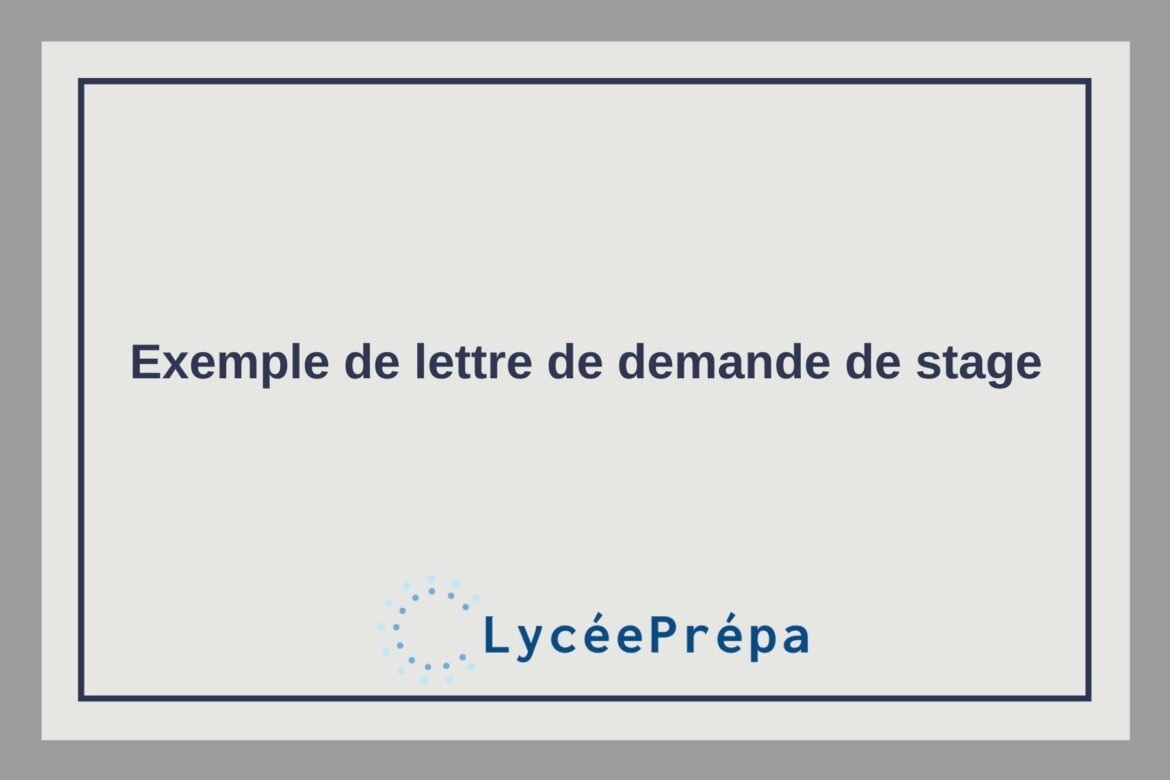 Exemple de lettre de demande de stage